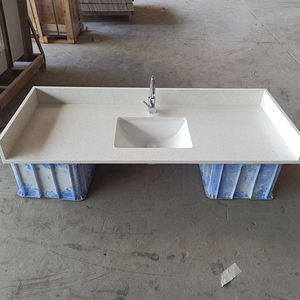 Mesa de Muebles de Gran Formato en Terrazo de Cuarzo Blanco Brillante con Diseño Moderno, Acabado Pulido, Grosor de 20mm/30mm para el Hogar - Product Image 2