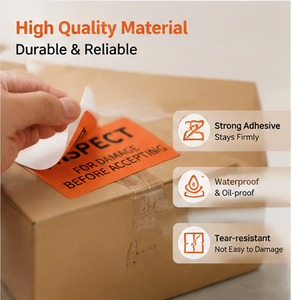 3x5 Inch Inspect For Damage Before Accepting Shipping <b>Labels</b> - Product Image 3