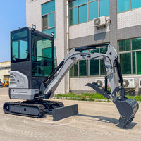 Miniexcavadora con Techo Solar, Excavadora Compacta de Marca con Motor Diésel de Alto Rendimiento, Precio Más Bajo de Fábrica