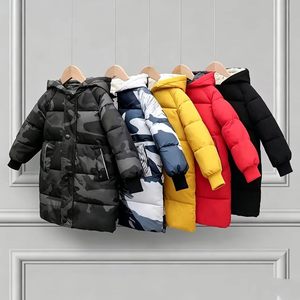 Manteau à capuche coupe-vent décontracté pour enfants - Longueur mi-longue, adapté aux garçons et aux filles, vêtement d'extérieur polyvalent et chaud - Product Image 2