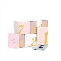 Boîte en carton rigide écologique de luxe personnalisée pour calendrier portable 7 jours, emballage tiroir avec pelliculage mat et doublure en éponge