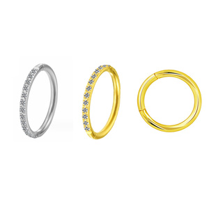 Getta Anello per Naso in Oro Massiccio 14K Stile Vintage, Regalo di Nozze, Impermeabile, per Septum, Orecchio, <span class=keywords><strong>Helix</strong></span>, Piercing, Gioielli in <span class=keywords><strong>Argento</strong></span> Pregiato, Vendita all'Ingrosso - Product Image 1