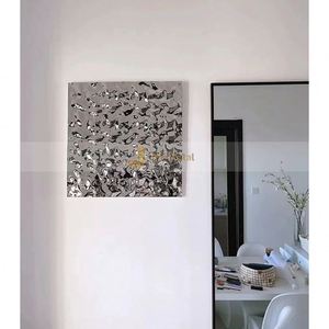 LL30 Low Price 201 Stainless Steel Water <b>Wave</b> Sheet Wall Panels <b>Mirror</b> Polished Metal Embossed Ripple Sheets for Restaurant - Product Image 1