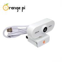 Kamera HD Mini Orange Pi 1080P Rotasi Horizontal 360 Derajat Antarmuka USB Mikrofon Analog Kompatibel dengan Win XP/7/8/10 IOS 10x10x10