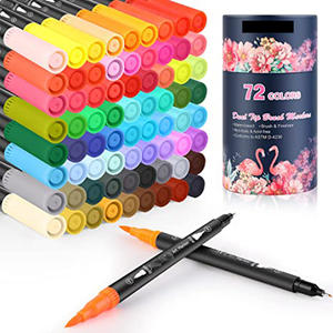 Stylo aquarelle à pointe douce non toxique 24 36 48 100 couleurs Ensemble de stylos marqueurs à double pointe Stylo marqueur artistique - Product Image 5