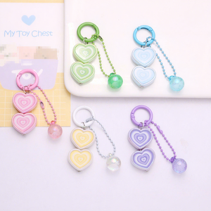 Llavero de coche moderno y minimalista de acrílico con corazón 3D de gradiente creativo, colgante de cuentas de burbujas coloridas y frescas, accesorios para estuche de auriculares - Product Image 1