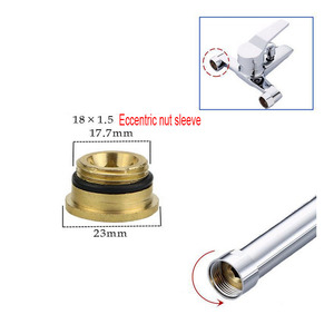 Adaptador de grifo de latón macizo de rosca macho de 18mm, accesorios de grifo de agua para <span class=keywords><strong>grifos</strong></span> de baño, adaptador desviador, manga de tuerca excéntrica - Product Image 2
