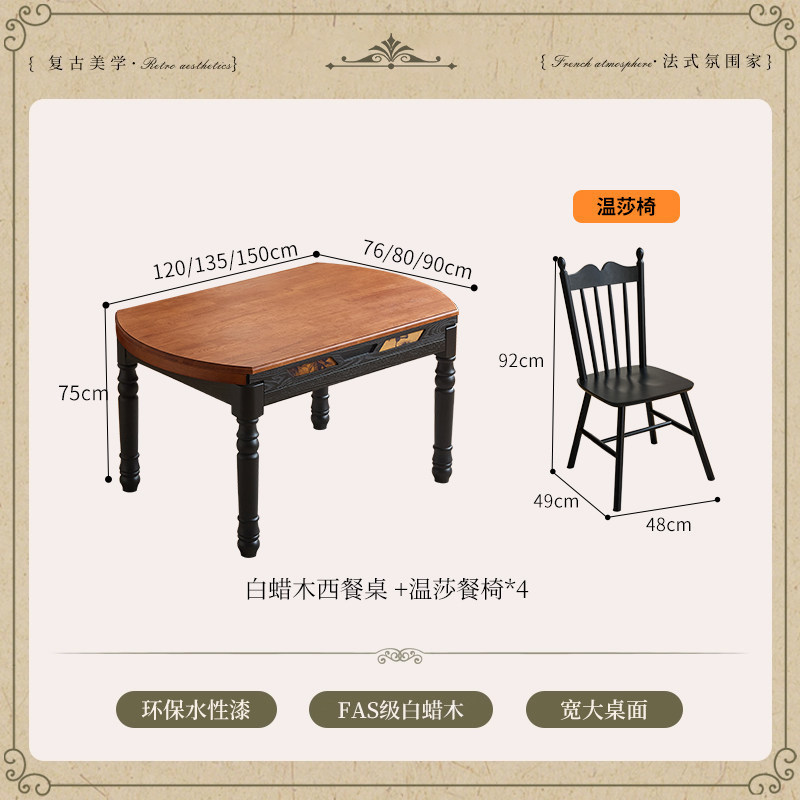 Mesa de comedor y 4 sillas Windsor