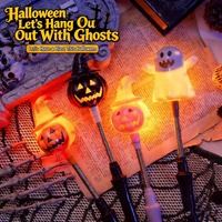 POWER - Juguete de Luz LED con Forma de Calabaza de Halloween, Barra Luminosa de Plástico, Decoraciones para Fiestas, Luces Ambientales, Luz Nocturna Brillante para Niños