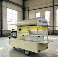 Chariot de cuisine et de restauration électrique, tricycle alimentaire mobile à 3 roues avec station de crème glacée et de burgers, adapté à la restauration rapide