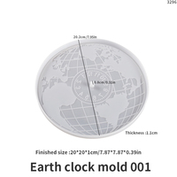 Kreative Karte Uhr Harz Silikon form Arabische römische Ziffern runde Uhr DIY Silikon form