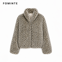 Veste pour homme, manteau en fausse fourrure imprimé léopard de luxe, veste en peluche épaisse et chaude pour l'hiver, vêtements de rue tendance, vêtements d'extérieur en stock