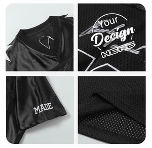 เสื้อฟุตบอลคุณภาพสูง 100% โพลีเอสเตอร์ ระบายอากาศได้ดี แห้งเร็ว ผ้าตาข่าย แขนสั้น คอวี รับสกรีนโลโก้ - Product Image 4