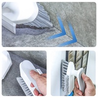 Brosse de nettoyage de toilette 4 en 1 Raclette en matériau PP intégré pour la salle de bain Brosse à récurer d'angle et de couture de sol Scrapper