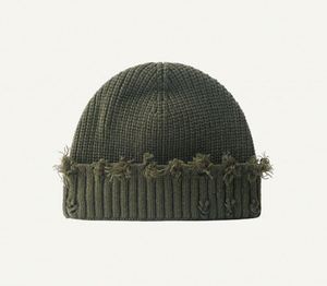 Vente en gros de bonnets d'hiver unisexes de couleur unie pour hommes, bonnets tricotés personnalisés, bonnets délavés - Product Image 6