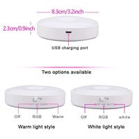 Lampes de nuit LED USB RGB avec capteur de présence, lampes d'ambiance rechargeables pour chambre à coucher, escalier, armoire, éclairage