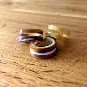 Handcrafted Ox & Buffalo Horn Finger <b>Rings</b> for Men and Women Stylish Natural Ox Horn Adjustable Finger <b>Rings</b> for Boho Jewelry - Product Image 1