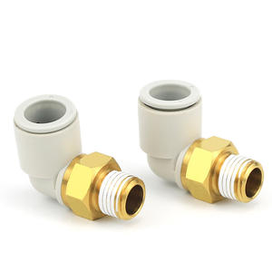 Conector Neumático de Ángulo Recto con Rosca Externa Curva KQ2L04/06/08/10/12-01/02/03/04/M5, Tamaño de Tubo de 8 mm, Accesorios M5 para Tuberías - Product Image 2