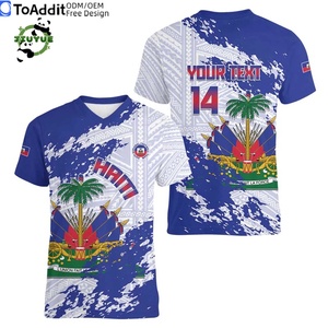 Tenue de football respirante personnalisée, uniforme de football haïtien, t-shirt de football, ensembles d'uniformes de football, maillots de football sublimés Haïti - Product Image 3