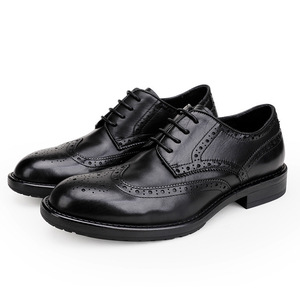 Men's Genuine Leather Oxford Dress Shoes Pointed <b>Toe</b> Lace-up Solid Brown Career Formal Wear All Seasons - Product Image 4