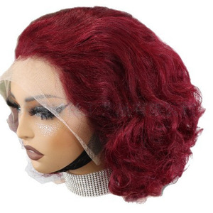 Peluca de Encaje Frontal Corta <span class=keywords><strong>y</strong></span> Rizada, Estilo Europeo <span class=keywords><strong>y</strong></span> Americano, de 12-14 Pulgadas, Puede Permanecer <span class=keywords><strong>y</strong></span> Teñirse, 250g - Product Image 5