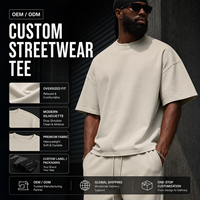 T-shirts Boxy Cropped Oversize à Épaules Tombantes en Coton Lourd 260 g/m² pour Hommes, Coupe Boxy, Logo Personnalisé, Style Vintage