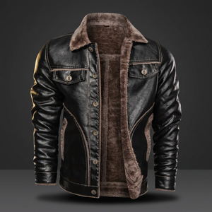 New <b>Men's</b> Casual Leather Bomber <b>Jacket</b> Coated Stand Collar Embroidery Letter Pattern Customizable Winter Zipper Closure - Product Image 3