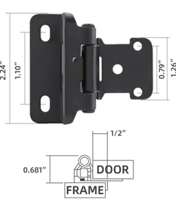 Cerniera per Mobili da Camera da Letto in Lamiera d'Acciaio da 1,5 mm, Cerniera per Armadietto con Sovrapposizione da 1/2 Pollice, Chiusura Silenziosa per Mobili da Cucina - Product Image 3