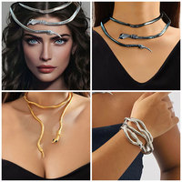 Coiffe en forme de serpent pour femme, accessoire unique et exagéré multi-usage pour un style aléatoire, peut être porté comme bracelet et collier
