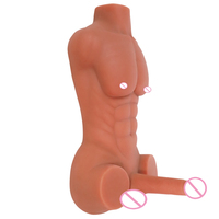 Netphi 3D Realistischer Männlicher Torso Silikon-Sexpuppe mit Enger Analöffnung 100% Wasserdicht Paar-Spielzeug für Männliche Masturbation