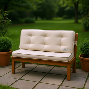 Cojín para Banco de Exterior de Tela Oxford Beige, 100% Poliéster, Acolchado, Rectangular, Extraíble y Lavable, Accesorio para Asientos de Patio - Product Image 2