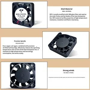 พัดลมขนาดเล็ก DC4010 แบบคาปาซิทีฟบอล 12V/24V สำหรับเครื่องพิมพ์ 3 มิติ ใช้แบตเตอรี่ลิเธียม ชาร์จได้ ระบบอินเวอร์เตอร์ ระบายความร้อน เสียงเบา ความเร็วสูง ปริมาณลมมาก - Product Image 4