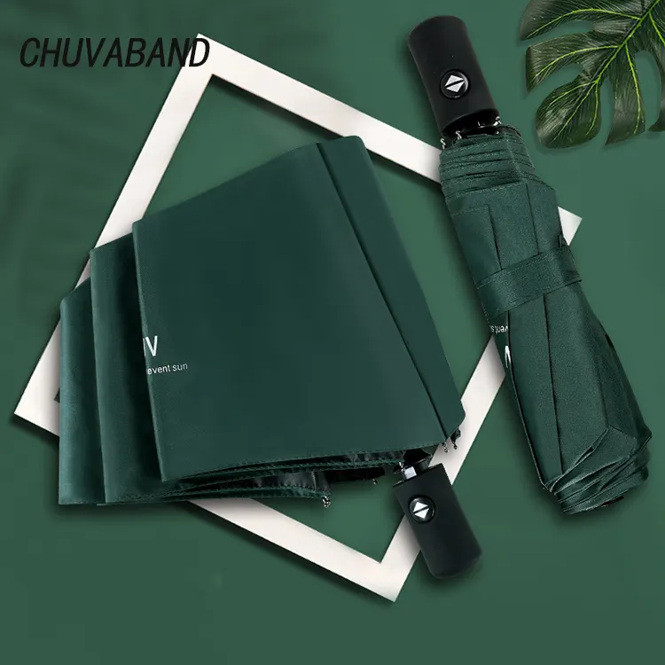 Солнцезащитный Зонт CHUVABAND с защитой от ультрафиолетовых лучей, Складывающийся в три раза зонт от солнца, дождя, деловые Зонты двойного назначения