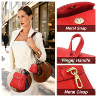 Porte-monnaie mini-sac en cuir pleine fleur grainé personnalisé, à suspendre, pour rouge à lèvres et étui AirPods, avec porte-clés