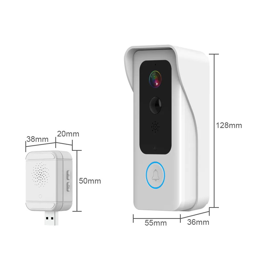 Ikevision cửa thông minh chuông máy ảnh không dây với video chuông cửa 2MP hai cách âm thanh đám mây SD Thẻ tầm nhìn ban đêm chuyển động báo động