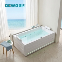Bañera de Hidromasaje Acrílica Independiente para 2 Personas con Ducha, con un Total de 30 Jets, Aspecto Elegante para Hoteles y Apartamentos