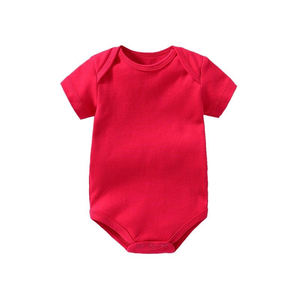 Abbigliamento in cotone per neonati vestiti per bambine e ragazzi in tinta unita tutina a manica corta body in cotone tinta unita tutina personalizzata per bambini - Product Image 4