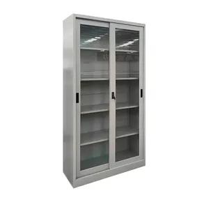 New Design Good Price Cupboard Sliding Door Steel File Cabinet Metal Glass Door Cupboard Steel File Cabinet