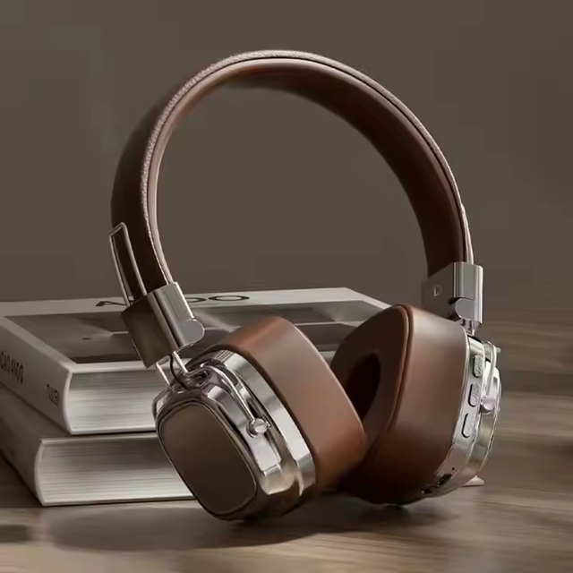 New Retro-style Over-ear  Headphones with Long Battery Life, Compatible with Gaming Headsets and Mobile Phones