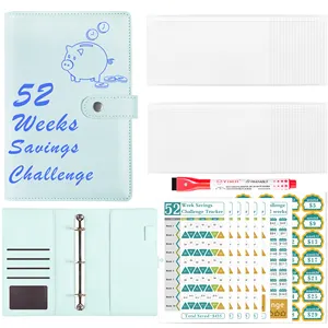 Newest Design Hot Selling Piggy Bank Pattern Money 52 Weekly Saving Challenge Binder With Envelopes