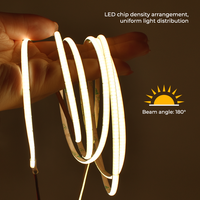 Bande LED COB Flexible et Découpable 4MM 480 LED 6W DC24V/12V LED Intelligente 3000K 2700K 6000K Décorative pour Éclairage Intérieur