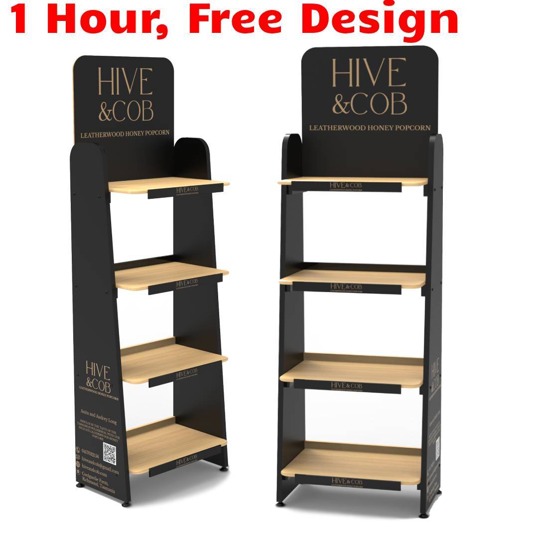 Custom Wooden Easy Assemble Display Rack for Snack & Popcorn Display Stand for Retail for Supermarkets & Retail Stores — view 4