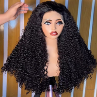 Extensions de cheveux humains vierges Remy ondulés profonds de Birmanie, noir naturel, double trame, trame machine, 100g