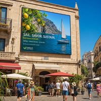 Mur vidéo LED en aluminium moulé sous pression léger, étanche IP66, luminosité 6000 Nits, garantie 5 ans pour les espaces publics urbains