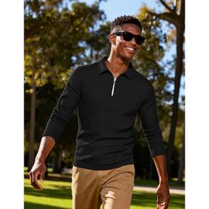 เสื้อสเวตเตอร์คอซิปผู้ชาย แขนยาว สีพื้น ลายเรขาคณิต ระบายอากาศได้ดี สวมใส่สบาย - Product Image 2