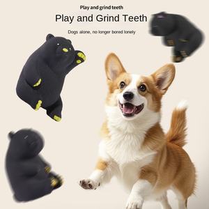 यट डॉग टॉय लेटेक्स ध्वनि गायन काले भालू श्रृंखला संवादात्मक उबाऊ-प्रतिरोधी दांत मजाकिया कुत्ते खिलौना - Product Image 2