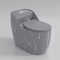 Vente directe usine WC monobloc en céramique marbrée, à poser au sol, multicolore, avec siphon en S, jet Tornado et siphonique, forme œuf, pour salle de bain