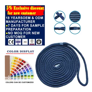 Hot sale New Coast Marine double braided nylon dock line For Ship/kayak/yachat