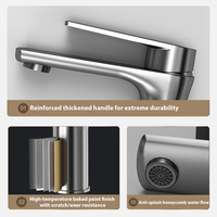 Robinet de lavabo de salle de bain moderne YMC, nouveau design, en acier inoxydable 304, cartouche céramique chromée