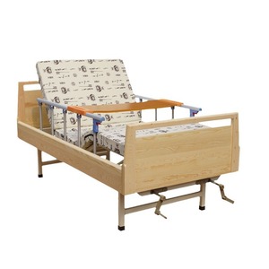 Cama de enfermería manual de madera maciza Nakatomi con barandilla para uso doméstico y médico - Product Image 5